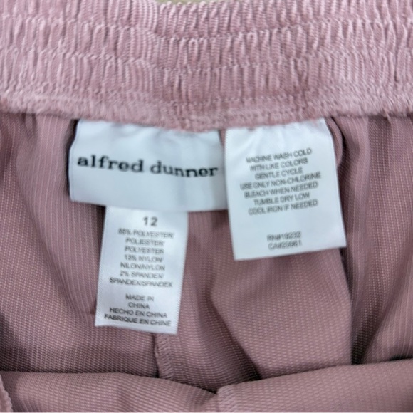 NEW Alfred Dunner Corduroy Pants Comfort Elastic Waist 12P Short Pink Blush - Picture 6 of 10